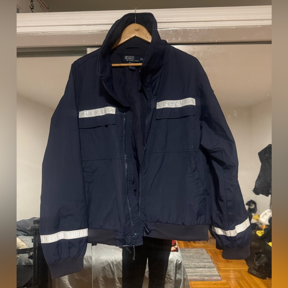 Vintage Ralph Lauren Polo US RL Rescue Guard Reflective Jacket Rare Mens Size XL